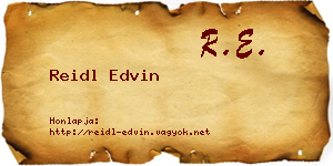 Reidl Edvin névjegykártya
